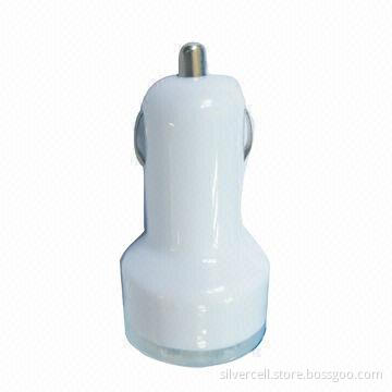 Car Charger with Dual-USB Port, Maximum 700mA Output Current